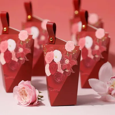 Store Age [50pcs] Luxury Handle Gift Bag | Favour Goodies Gift Souvenir | Candy Box Wedding Candy Birthday