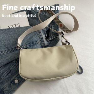 Casual Nylon Cloth Bag Simple solid color nylon cloth bag Women New Style Hot-selling Cross-body Dumpling Bag All-match Niche One-shoulder Commuter Bag  Roomy Lightweight Casual