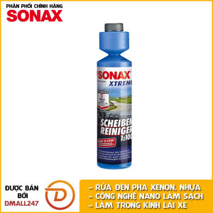 Dung dịch vệ sinh và làm trong kính lái đậm đặc 1:100 Sonax 271141 250ml - rửa đèn pha XENON đèn Plastic tẩy vết côn trùng các hạt nano làm trong kính bảo vệ kính không tạo vết sau khi gạt nước - Dmall247