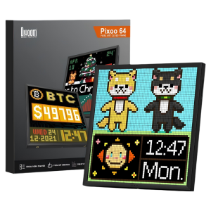Divoom Pixoo 64 Smart WiFi Pixel Art LED Display | 64×64 RGB Digital Wall Clock | Gaming Room | Streamer Desk | Smart Home Display | Pixel Art Frame | Singapore Ready Stock