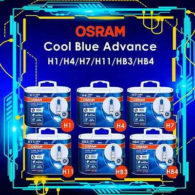 Osram Cool Blue Advance H1/H4/H7/H11/HB3/HB4 5000K Mega White Headlight Bulb