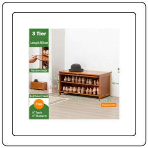【JJ HOME】Minimalist Wooden Shoe Shelf/ 3/5/7/9/11 Tier Shoe Rack
