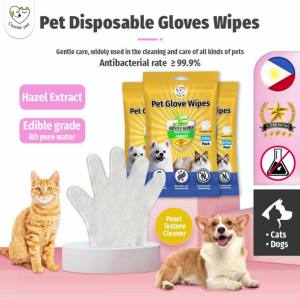 CASSIEL PET Wipes Gloves For Care Antibacterial Hair GroomingPaw And Ear Cleaner For Dogs And Cats