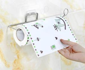 Kitchen Towel Rack Stainless Steel Sticker Rails No Drill Hand Towel Toilet Paper Roll Hanging Rack