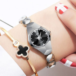 Gift womens watch waterproof bracelet watch Korean version simple tungsten steel color womens fashion trendy quartz wristwatch