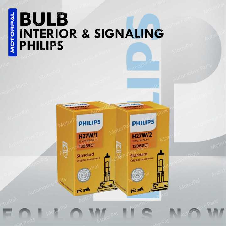 ORIGINAL GENUINE PHILIPS H27W/1 H27W/2 BULB SIGNALING FOG LIGHT 12V 27W ...