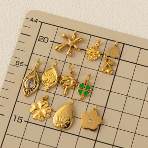 Jinhuokou furnace series spot pendant necklace chain 18K basic vacuum plating DIY plant Daquan stainless steel h2609