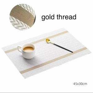 COD Over 1PCS Table Mat Waterproof Heat-resistant PVC Stripped Pattern Bowl Mat for Restaurant
