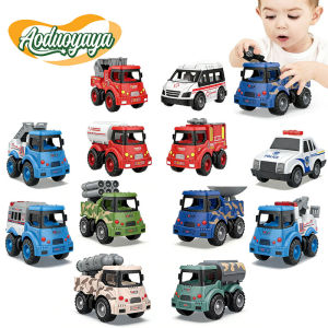 Aoduoyaya 4Pcs/Set Kids Pull Back Toy Car City Sanitation Vehicle Engineering Military Mini Pull Back Toy Car