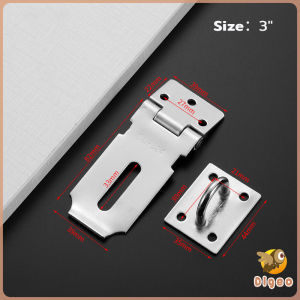 Digeo 3/4/5 Inches  90/180 Degree Padlock Hasp Stainless Steel Security Door Clasp Hasp Lock Latch