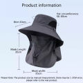 TrailBlazer Sun Protection Bucket Hat Neck Protector One-piece Fishing Hiking Hat Outdoor Breathable Bucket Hat Windproof Large-brimme. 