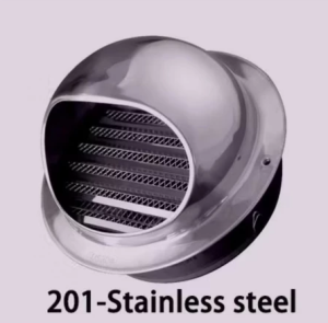 304 Stainless Steel Air Vent Cover Wall Vent Grill Rustproof Outdoor Exhaust Vent w/ Screws 60-200mm