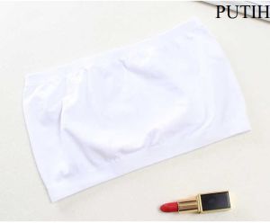 QS Bandeau Bra Kemben Bra Tanpa Kawat Polos Strapless Fashion Wanita Polos