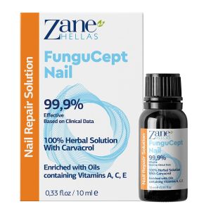 Zane Hellas FunguCept Nail Solution. Nail Solution for Discolored Thickened Crumbled Nails. Visible Results in 4 Weeks 0.33 oz -10ml