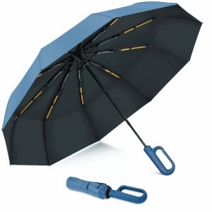 Umbrella With Hook Automatic Umbrella Foldable Windproof Sunscreen Large Umbrella High-Quality Durable Mens And Womens Umbrellas