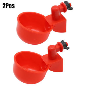 2Pcs Automatic Chicken Waterer Cups Plastic Chicken Feeder Bowl  for Poultry Automatic Chicken Watering System