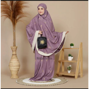 Mukena Mewah Bordir Mukena Dewasa Jumbo Bordir Tulip /Mukena Travelling Geratis Pouch