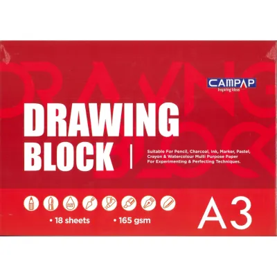 CAMPAP Drawing Block A3 ( 18S ) 165gsmn & 200gsm