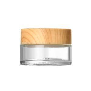 ALENEE Empty Transparent Frosted Wood Cans Sample Pots Cosmetic Container Eye Shadow Glass Cream Box Makeup Storage Vials Face Cream Bottles Lotion Vials Cosmetic Jars Makeup Jar