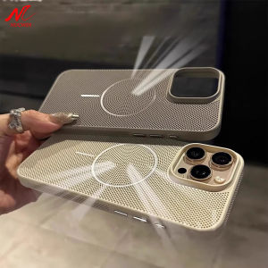Heat Dissipation Magnetic for Magsafe Case For iPhone 16 14 15 Plus 13 12 11 Pro Max Solid Color Ultra Thin Matte PC 16Pro Cover
