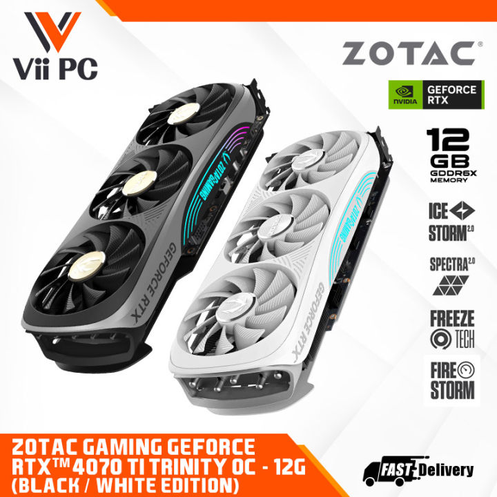 ZOTAC GAMING NVIDIA GeForce RTX 4070 Ti Trinity OC Black or White 12GB ...