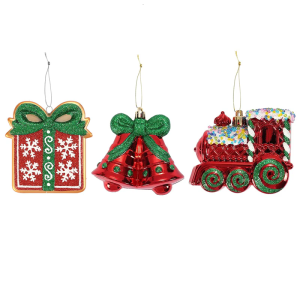 Festival Red Train Bell Hanging Decoration PVC Materials Shatterproof Design Perfect For Tree Mantels Staircase