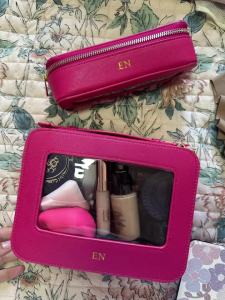 Custom Genuine Leather Travel Cosmetic Bag Set Colorful Classic Saffiano Portable Travel Clear PVC Cosmetic Bag TPU Wash Bag2026