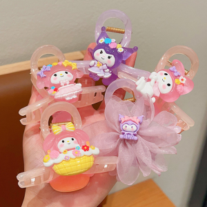mitch Kawaii Sanrio Hello Kitty Hair Claw Cinnamoroll Kuromi Melody Hairpin Girl Shark Claw Clip Barrette Hair Accessories well