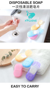 (Ready Stock) 100sheets disposable soap anti virus personal hygiene travel easy to carry 100片一次性便携式清洁香皂片