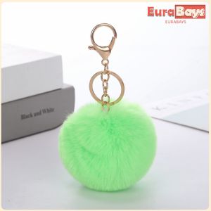 E.B. Simple Versatile Plush Keychain Pendant Female Style Imitation Rex Rabbit Fur Ball Schoolbag Student Cute Keycha