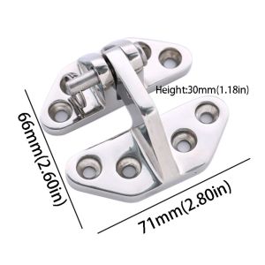 AINACHU 316 Stainless Steel Boat Hinge Shaped Strap Heavy-Duty Stainless Steel Hinge Yacht Accessory Flip Hinge Furniture Hinge Window