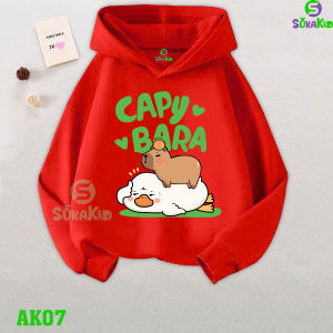 Áo Hoodie bé gái bé trai Capybara Áo khoác mùa đông Áo có mũ trùm đầu.AK07