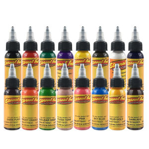 16PCS Tinta Tato Set 30ml Pigment Tato Sulam Pewarna Tato Kulit Kecantikan Tattoo Ink