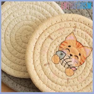 【Enthusiasm】🌟🌟【Hot Sale】🎈 Table Pad Insulation Placemat Cup Bowl Mat Home Decoration Durable Cat Pattern Coaster Table Decoration Kitchen Accessories