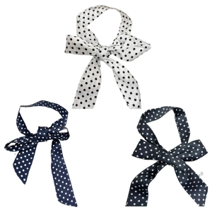 Elegant Ribbon Dotted Hair Scarf for Casual Formal Event Silk Scarves Long Hair Tie Silk Scarf for Women Everyday Use