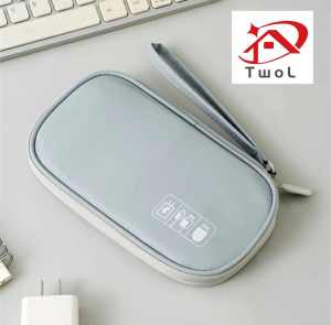 TWOL SHOP 1pcs Pu Portable Digital Mobile Power Data Cable Headset Sorting Travel ID Storage Bag