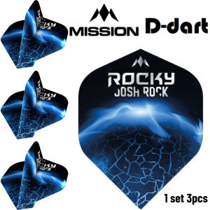 Mission Dart Flights - Josh Rock Rocky STANDARD 100 Micron Solo Darts Flight For Soft and Steel Darts (SAYAP ARROW)