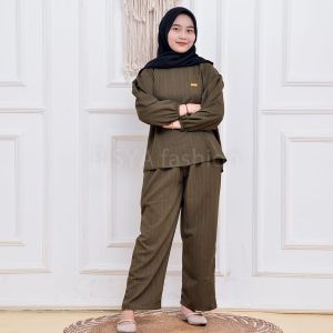 One set wanita kekinian inara baju setelan wanita bahan lady crush