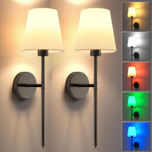 SXH American-style cordless battery-powered wall lamp for living rooms and bedrooms with three color options remote control and rechargeable function