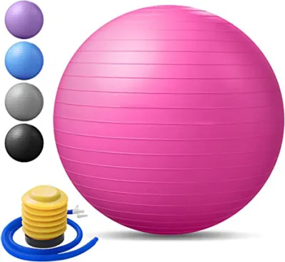 GYMPRO Exercise Ball (55cm-75cm)Yoga BallYoga Ball Chair Extra Thick Anti Burstfor Pilates Balance Stability WorkoutPregnancy Birthing and Physical Therapy(with Quick Pump)