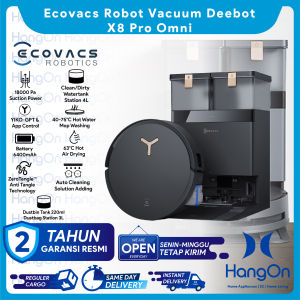 Ecovacs DEEBOT X8 PRO OMNI Robot Vacuum Cleaner Sapu Vacum Pel Penyedot Debu Lantai Vakum 75℃ Hot Water Mop Washing
