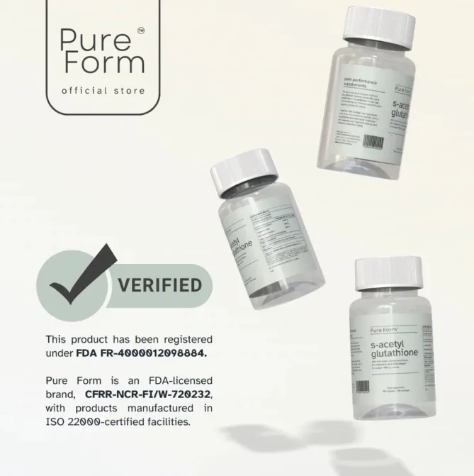 Pure Form S-Acetyl Glutathione | 90 Capsules | 700mg of Gluta + Hyaluronic  Acid + Collagen - Lazada | Lazada PH
