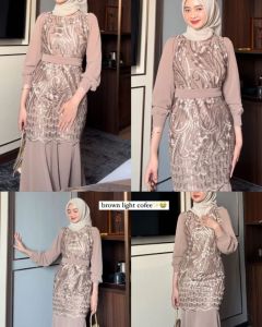 Rayya Dress Press Body Gamis Baju Brokat Kondangan Bridesmaid Terbaru 2024 Mewah Elegan Kekinian