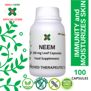 Pure Neem Herbal 100 Capsules for Hair health Oral health Liver and Kidney health Skin health (Anti- Acne)