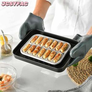 JCSYFAC Xúc Xích Maker khuôn 14 lưới Silicone DIY ham Hot Dog Làm khuôn mẫu với nắp nhà bếp hộ gia đình xúc xích bánh nướng công cụ khuôn mẫu