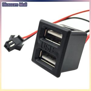[Blossom] 1PC Black Double-Layer USB Female Base Type-C Charging Socket Power Socket With Cable Connector USB Charger Port Data Interface