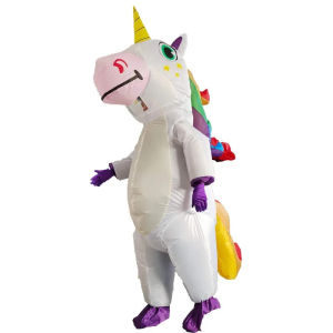 324anime Inflatable Unicorn Costume Pink Full Body Unicorn Cosplay Costumes with Blower Funny Party Halloween Costume for