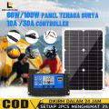 (Dikirim Dari Jakarta)Kit Panel Surya Portabel 100W Kit Pengisi Daya USB DC Ganda dengan Pengontrol Tenaga Surya sel surya panel. 
