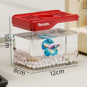 Aquarium Fish Tank Clear Plastic Desktop Breeding Box Transparent Durable Home Display Guppy Betta
