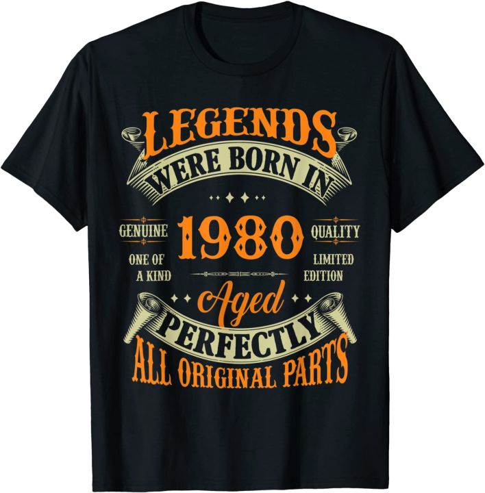 42nd Birthday Tee Vintage Legends Born In 1980 42 Years Old TShirt